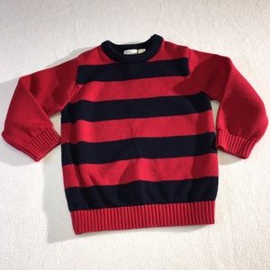 Boys 4T navy and red rugby stripe cotton sweater